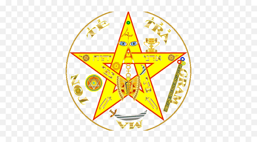 Colorful Pentagram Occult Sticker - Colorful Pentagram Symbol Esotericism Png,Occult Icon