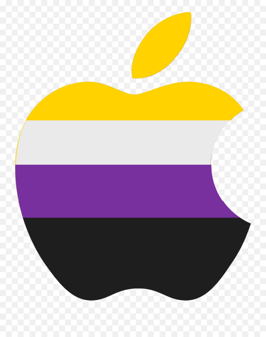 Apple Applelogo Nonbinary Nonbinarypride Image By Tylerina - Vertical Png,Mac Logo Icon