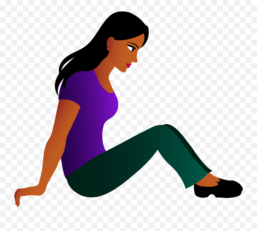 Download Sitting Woman Png - Cartoon People Sitting Down Png Woman Sitting Clipart,People Sitting Png