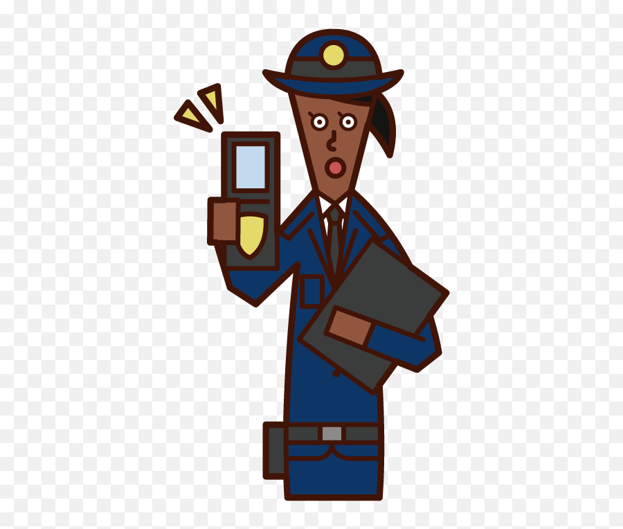Illustration Of A Police Officer Woman Showing - Costume Hat Png,Tf2 Spy Icon