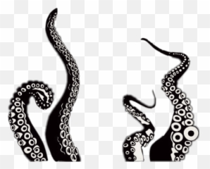 Octopus Blackandwhite Tentacles - Transparent Background Clipart png