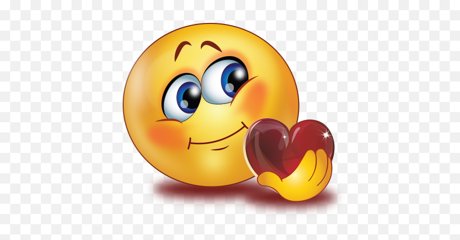 Shy Big Glossy Red Heart Emoji - Transparent Emoji Gif Png,Facebook Heart Png