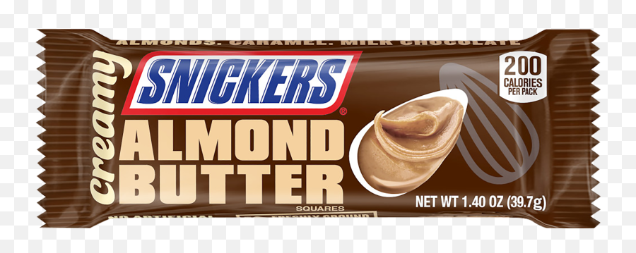 Creamy Snickers Almond Butter Square Candy Bars Single - Snickers Creamy Almond Butter Png,Snickers Png