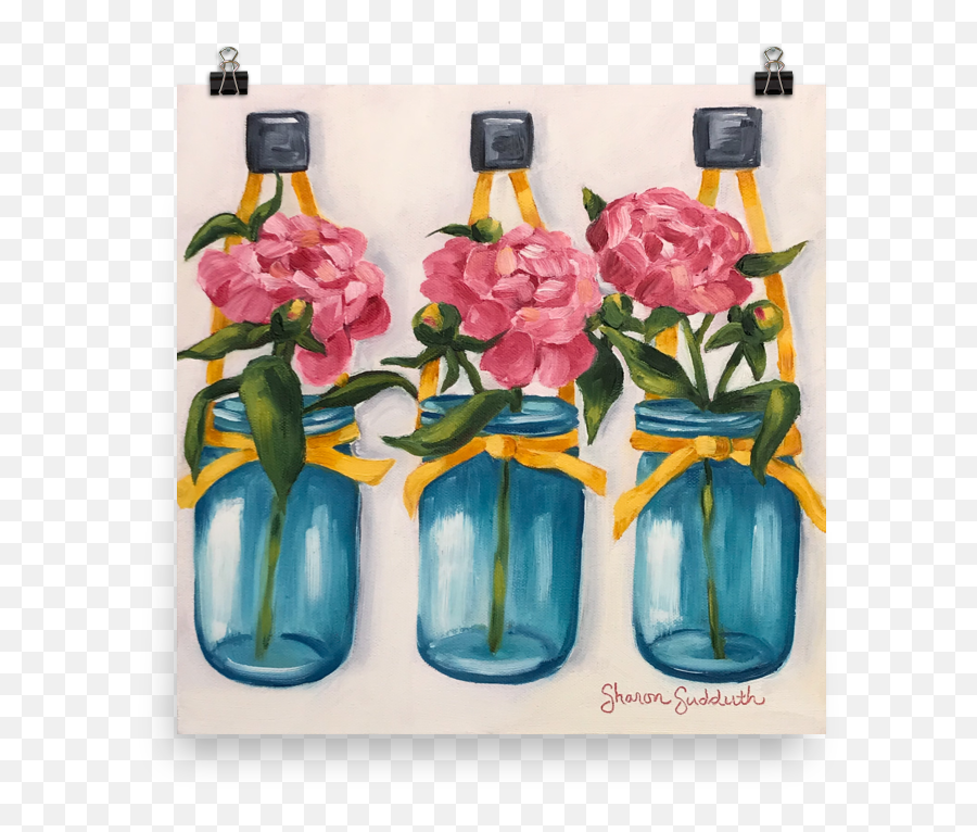 Art Print Pink Bottles - Garden Roses Png,Peonies Png