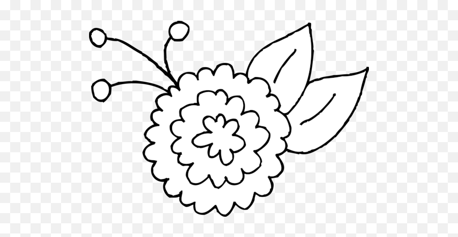 Cute Spring Flower Coloring Page - Cute Flower Clip Art Png,Spring Clipart Png