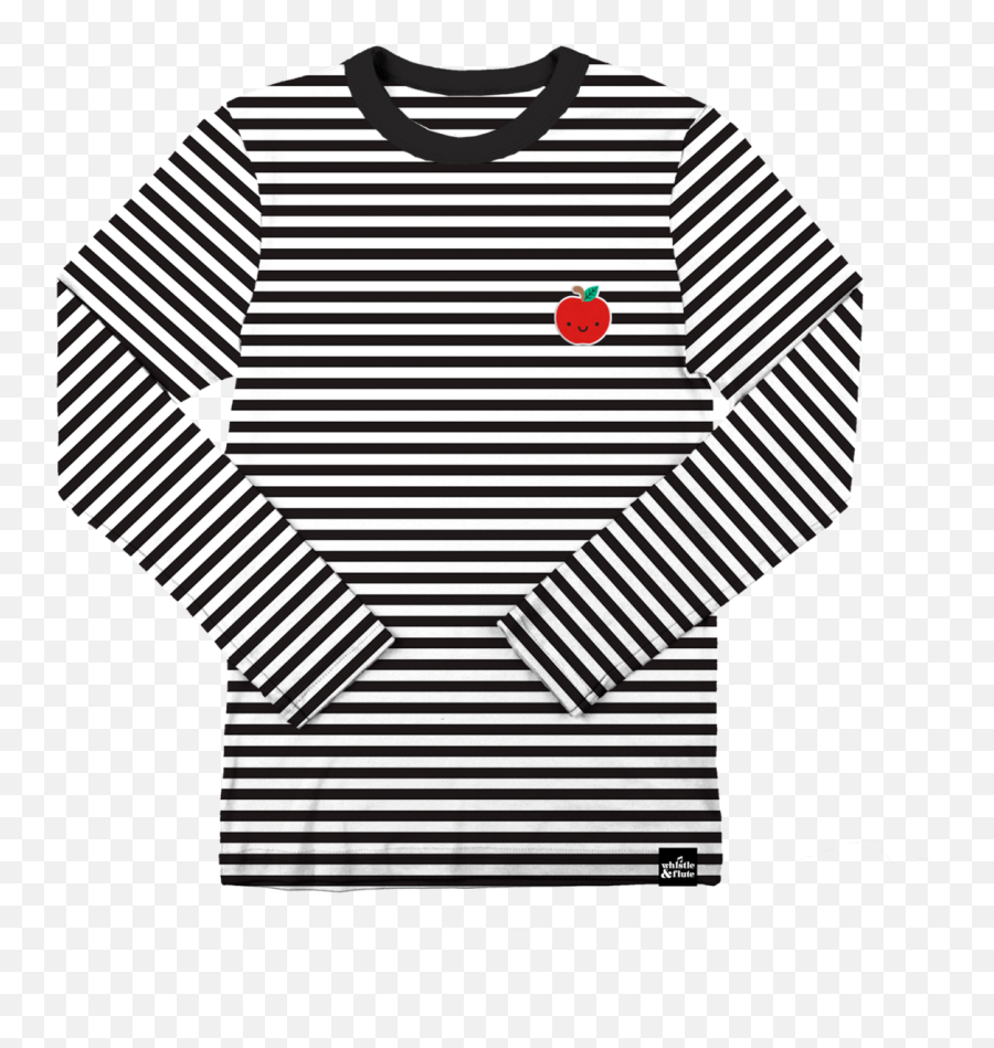 Kawaii Apple Striped Longsleeve T - Shirt Uniqlo Minecraft Png,Long Sleeve Shirt Png