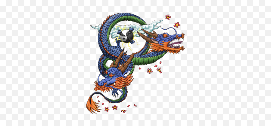 Japanese Dragon Png 1 Image - Twin Dragon Tattoo Designs,Japanese Dragon Png