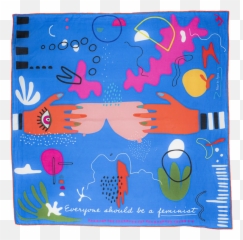 Feminist Cotton U0026 Silk Blend Scarf U2013 Mur By Ayca - Child Art png