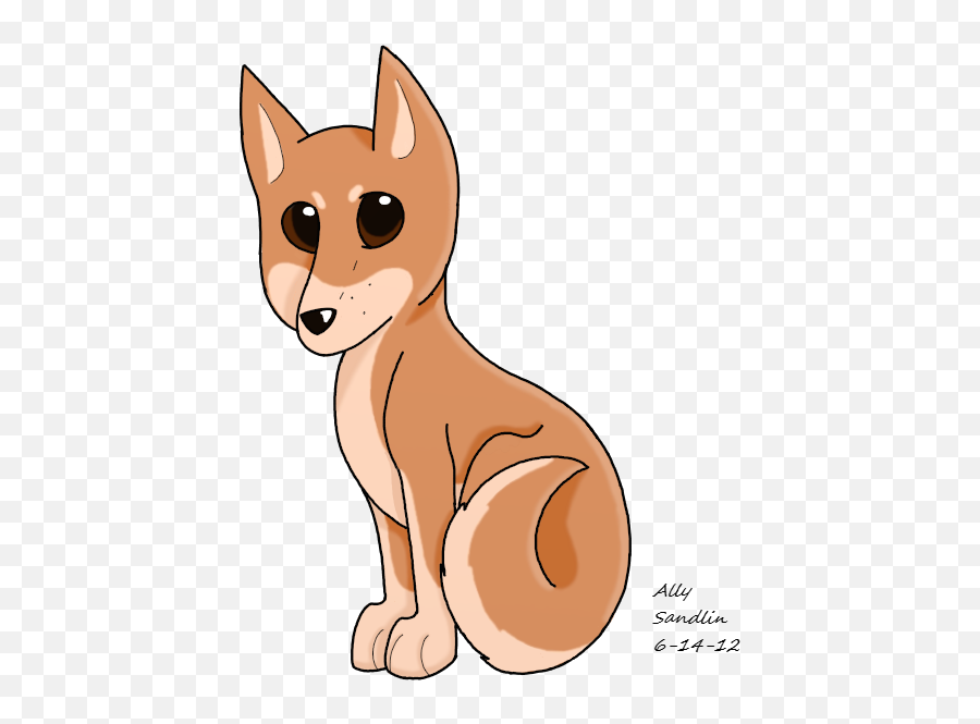 Shiba Inu Drawing - Cartoon Dingo Pup Png,Shiba Inu Transparent