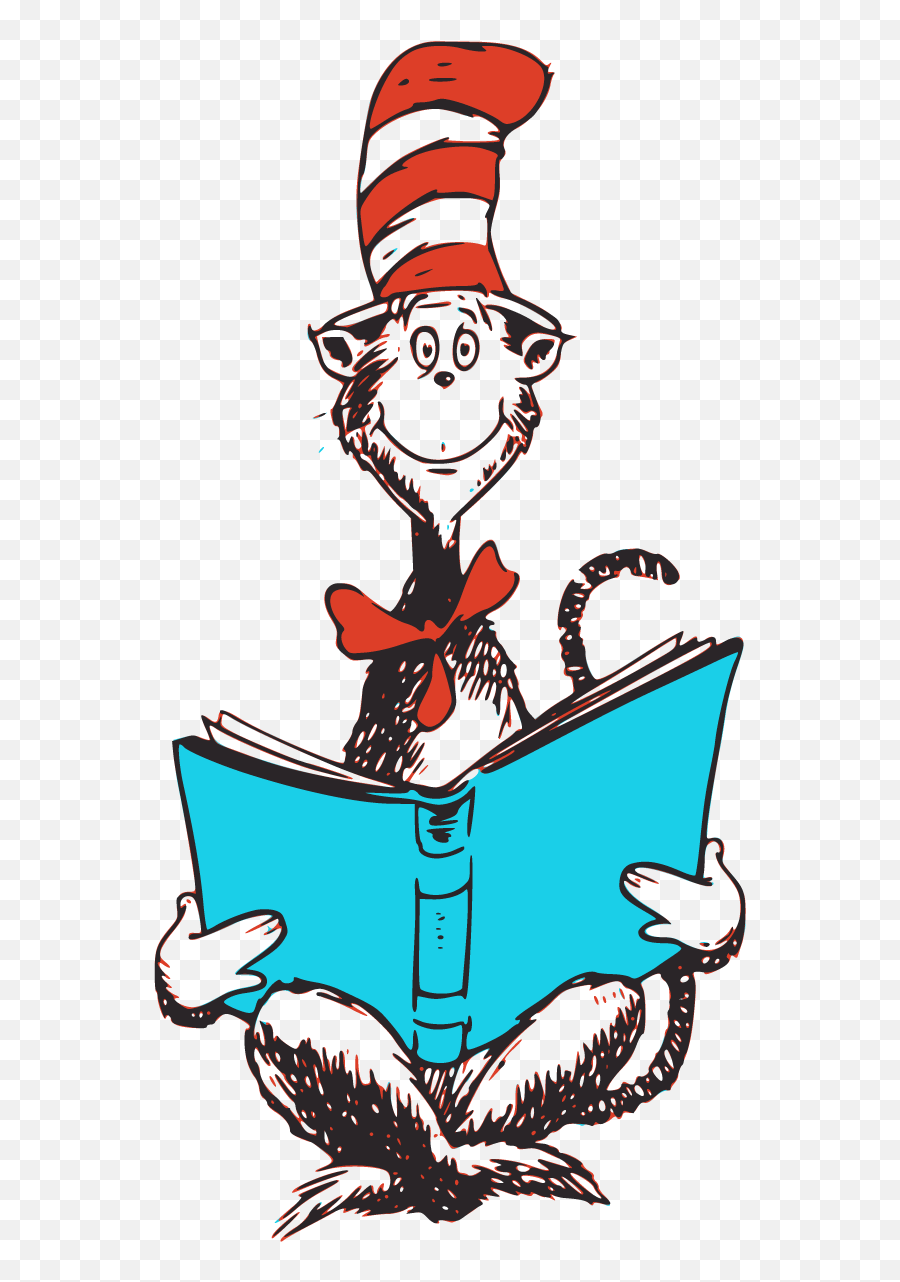 Pin - Dr Seuss Reading A Book Png,Cat In The Hat Transparent