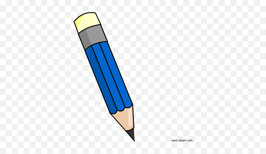 Blue Pencil With Yellow Eraser Free Clip Art - Blue Pencil Yellow And Blue Pencil Cliparts Png,Pencil Png Clipart