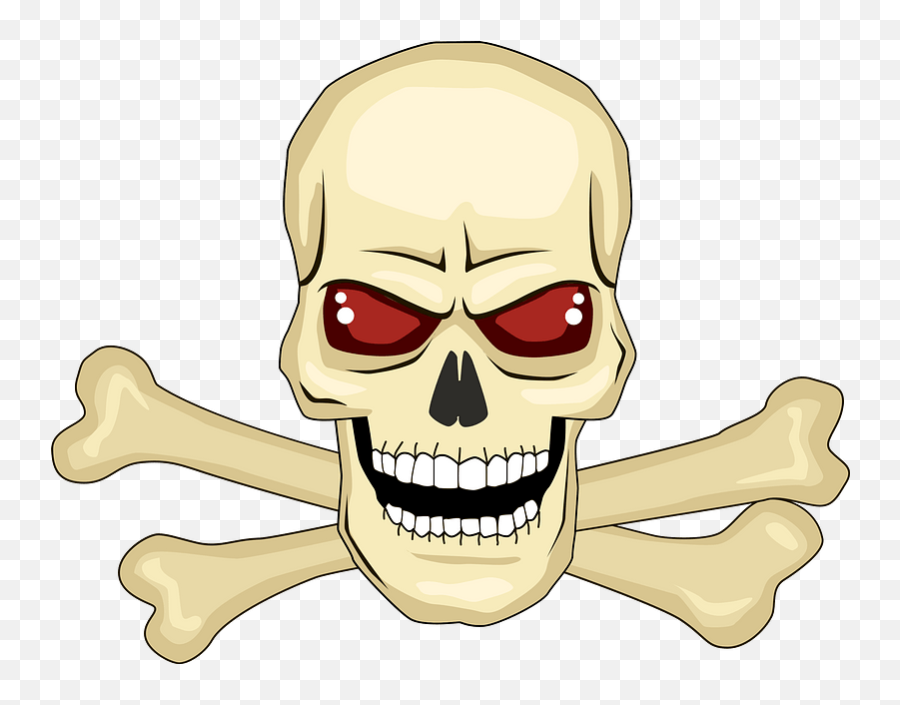 Skull And Bones Clipart Free Download Transparent Png - Creepy,Evil Mouth Png