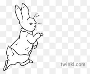 Peter Rabbit Black And White Illustration - Twinkl Peter Rabbit Black And White Png,Peter Rabbit Png