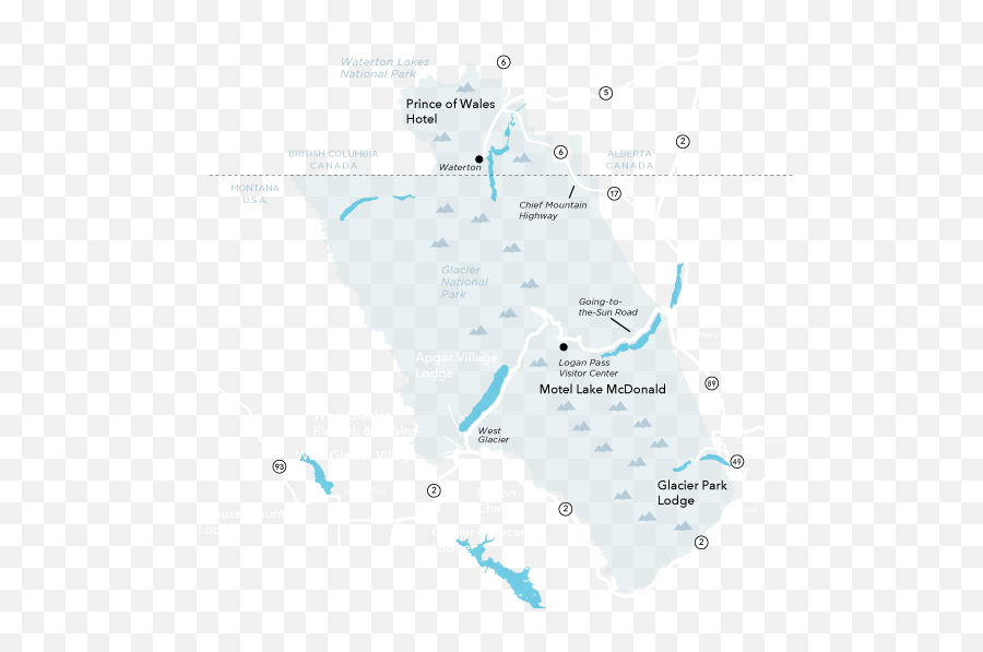 Hiking Biking U0026 Lodging Maps Of Glacier National Park Montana - Map Of Glacier National Park Png,National Park Icon