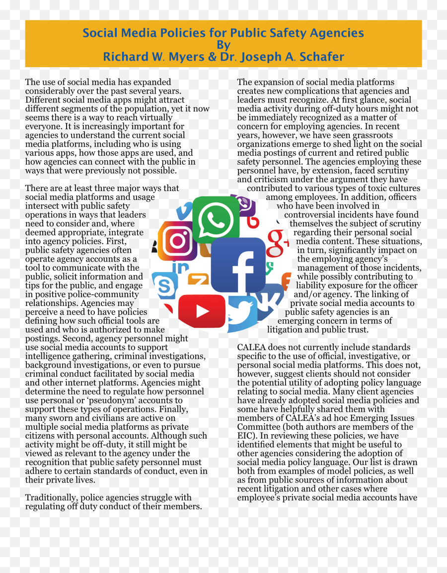Social Media Policies For Public Safety Agencies Calea - Dot Png,Social Icon Transparent
