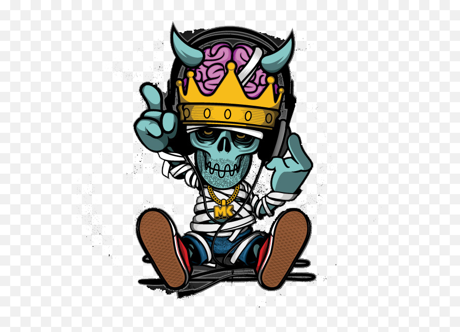 Download Hip Skull Rapper Illustration Graffiti Hop Cartoon - Hip Hop Cartoon Character Png,Graffiti Png