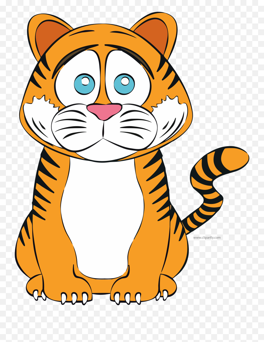 Waiting Tiger Cartoon Clipart Png - Cartoon Image Of Sad Tiger,Whiskers Png