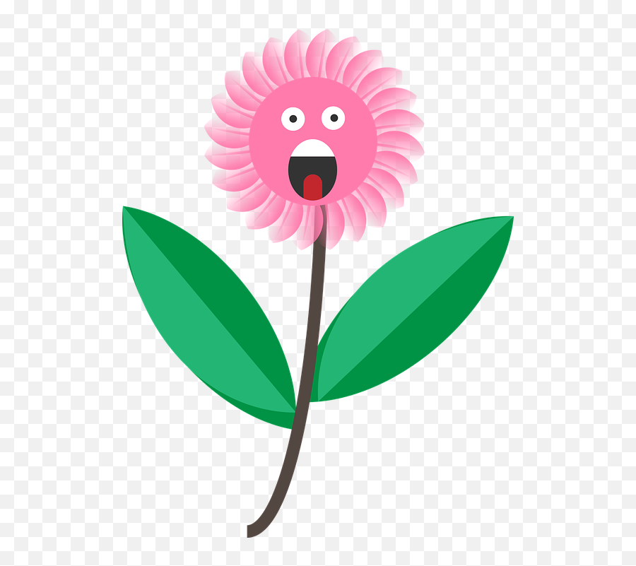 Flower Cartoon Face Cute Design Nature - Flower Cartoon With Face Png,Flower Cartoon Png