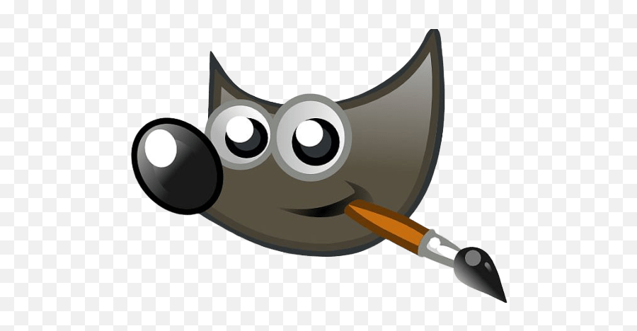 Fox With Paint Brush Clip Art - Vector Clip Art Gimp Logo Png,Paintbrush Clipart Png