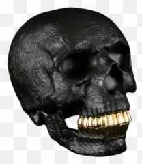 8 Gold Skull Psd Images - Mixtape Cover Template Skull Psd Kidrobot Black Png,Gold Teeth Png