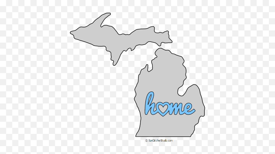 Michigan Home Clipart - Outline Clip Art Michigan Shape Png,Michigan Outline Png