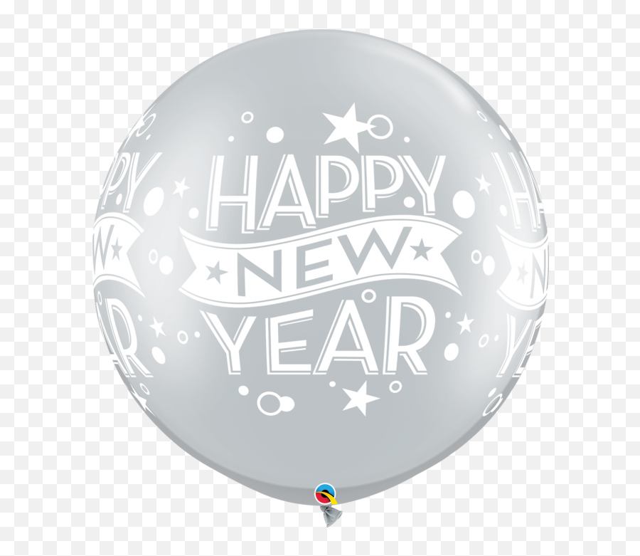 Qualatex Happy New Year Confetti Dots Silver 30 Inch Latex Balloons - 2 Pack Circle Png,Silver Balloons Png