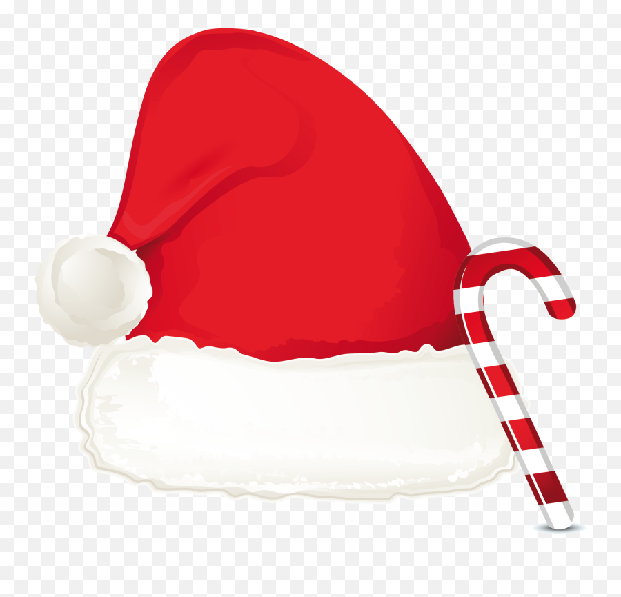 Christmas Candy Cane Ornament And Santa - Christmas Santa Hat Clipart Png,Christmas Hat Png