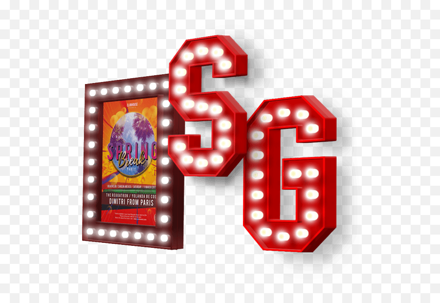 Download Retro Marquee Letter Signs And Lightbox - Letters Sg Led Light Png,Marquee Png