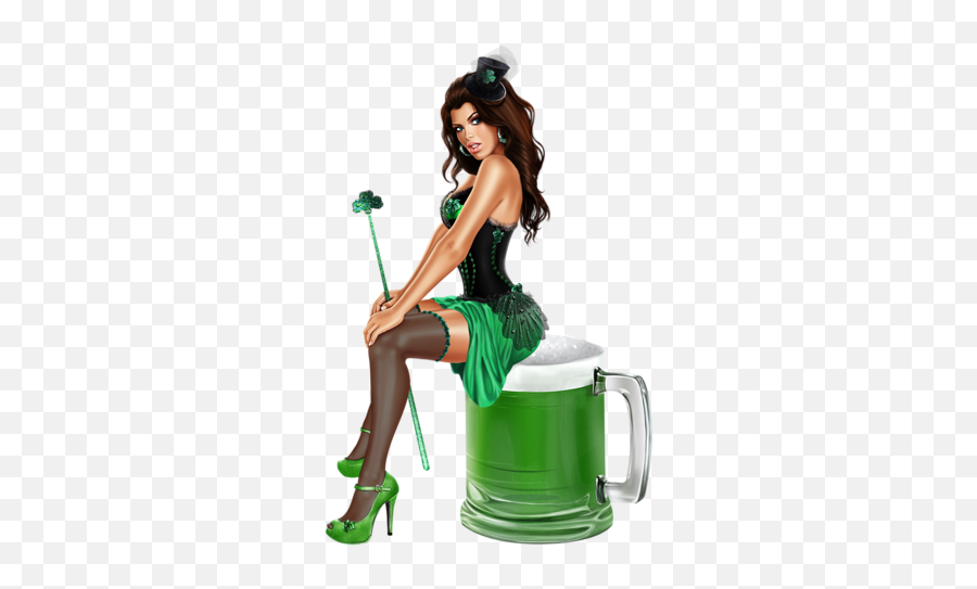 01498a5dc31bf19lpng St Patrick Dark Beauty 3d Girl - Saint Patricks Day Girl Png,Pin Up Girl Png