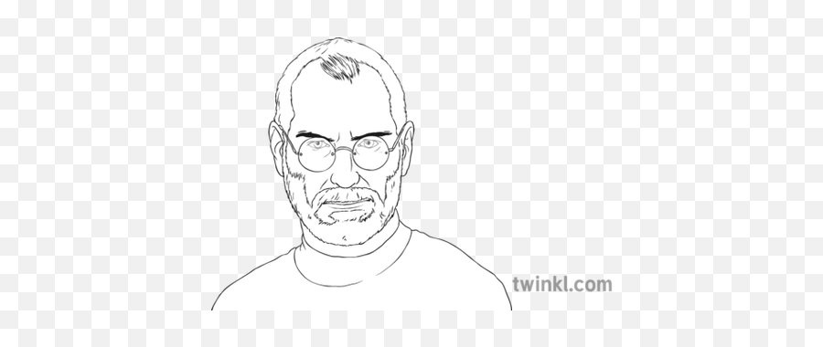 Steve Jobs Black And White Illustration - Twinkl Écureuil Png Noir Et Blanc,Steve Jobs Png