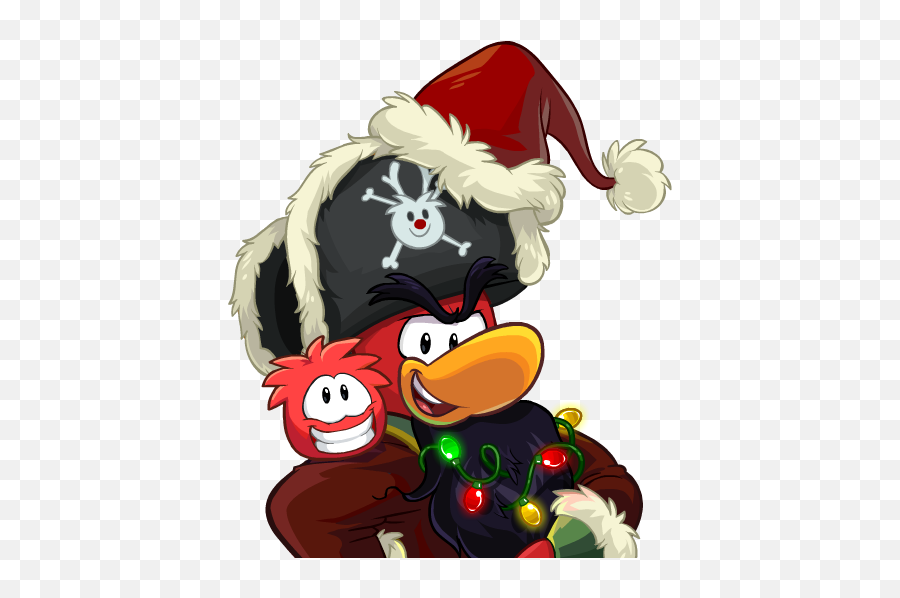 Rockhopperu0027s Santa Hat Club Penguin Wiki Fandom - Club Penguin Christmas Rockhopper Png,Cartoon Christmas Hat Png