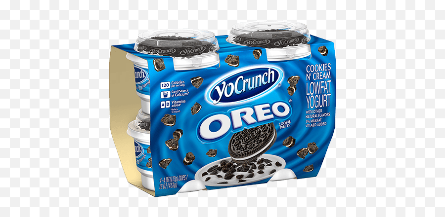 Yocrunch Oreo Cookies Pieces Lowfat Yogurt Transparent Png - M And M Yogurt,Cookies And Cream Png