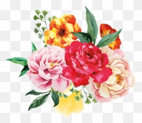 Floral Art Wall Sticker - Flower Bunch Png Hd,Acuarela Png