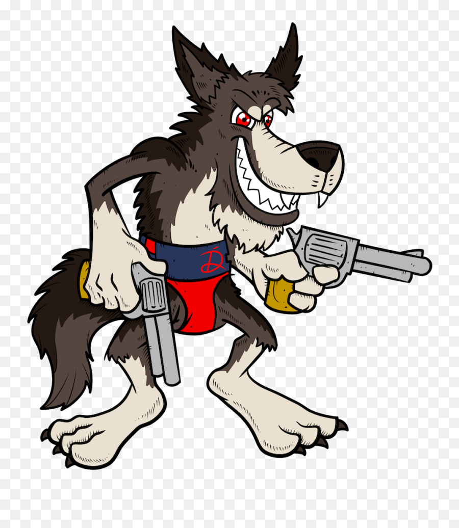 Wolf Cartoon - Dog Hd Png Download Original Size Png Wolf With Gun Cartoon,Wolf Cartoon Png