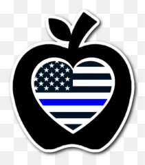 Thin Blue Line Heart Flag Apple - Flag Happy 4th Of July Png,Made In Usa Logo Png