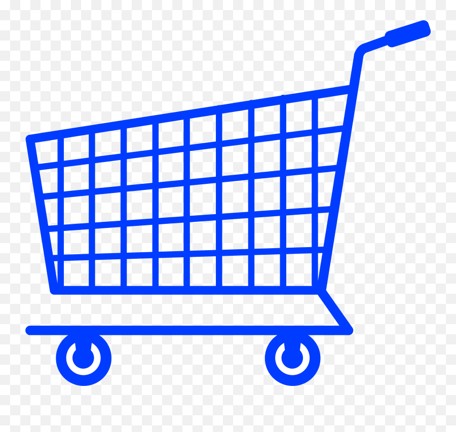 Simple Blue Shopping Cart Icon Free - Trolley Clipart Png,Empty Shopping Cart Icon