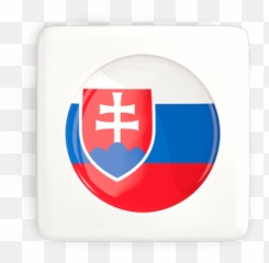 Square Icon With Round Flag Illustration Of Slovakia - Vertical png