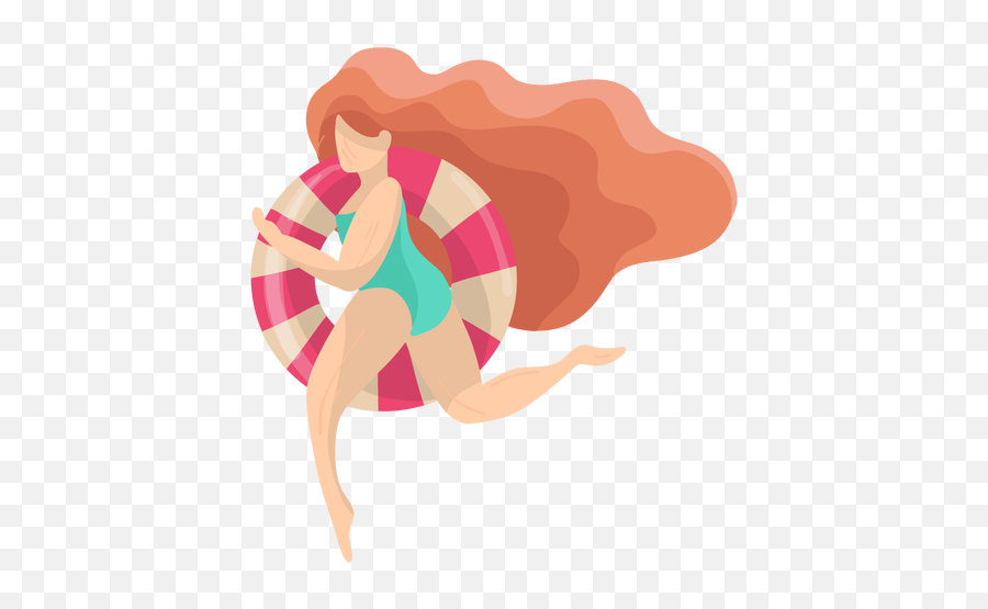 Women Girl Bathing Suit Swimsuit Hair - Swimming Woman Illustration Png,People Swimming Png