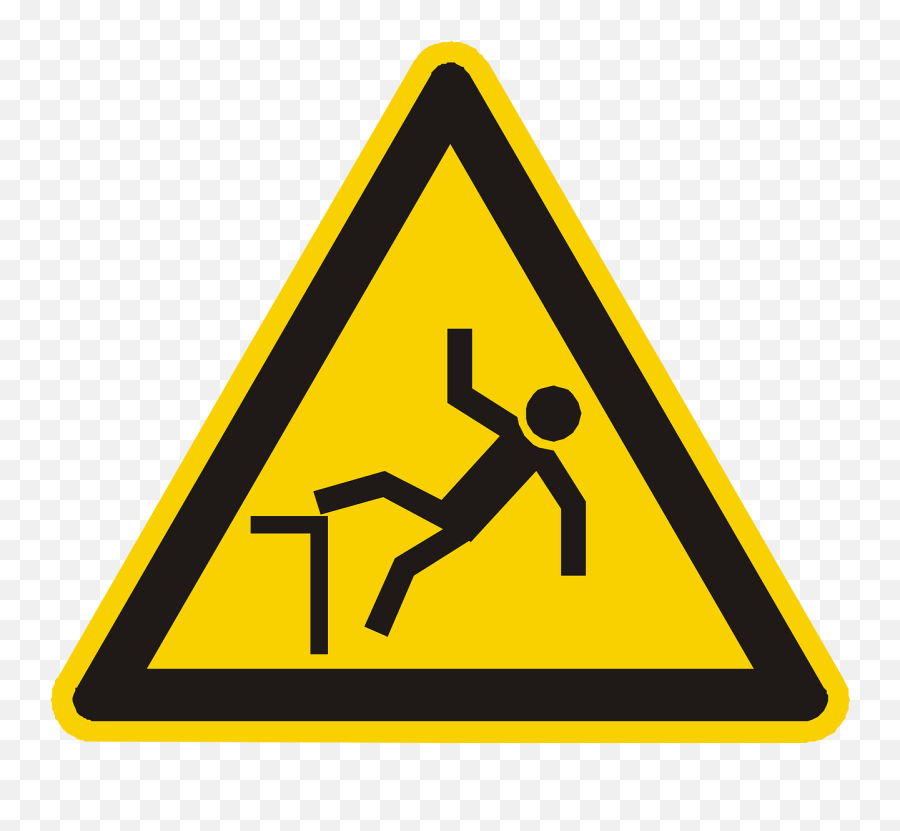 Danger Of Collapse Warning Attention Yellow Public Domain - Risque Travail En Hauteur Png,Icon Domain Decay