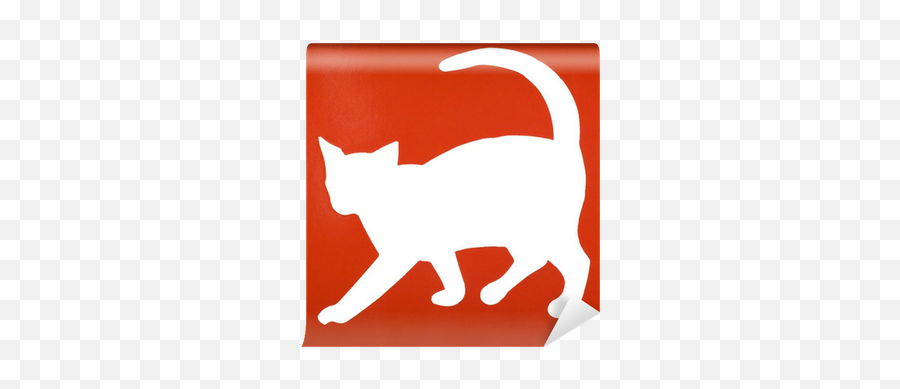 Wall Mural Silhouette Of A Cat - Pixersus Cat Png,Cat Silhouette Icon