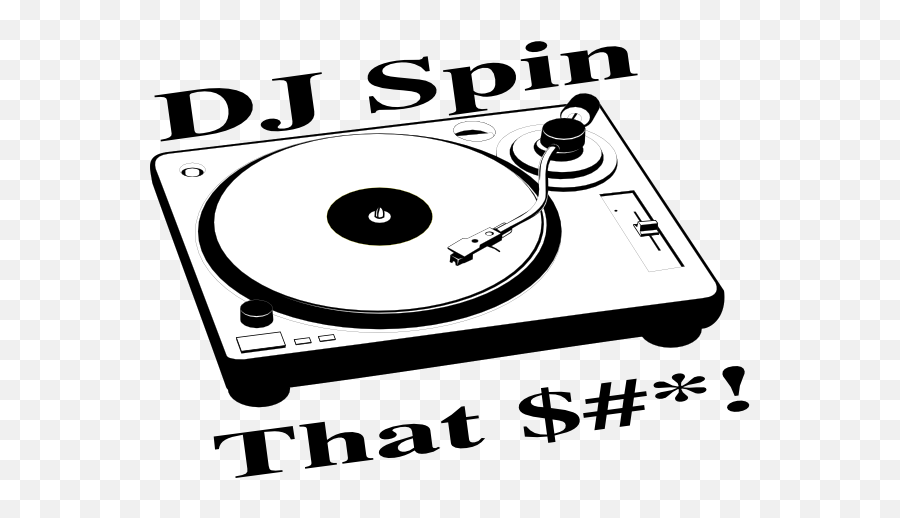 Dj Spin That Clip Art - Vector Clip Art Online Turntable Dj Clipart Png,Dj Turntable Icon