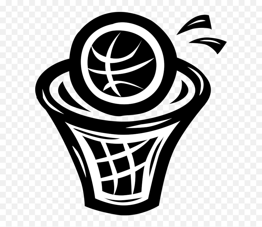 Basketball Game Ball And Hoop Net - Vector Image Sketch Png,Basketball In Hoop Icon