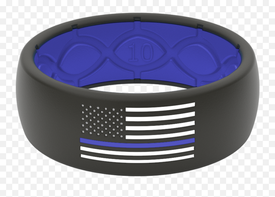 Thin Line Police Leo Silicone Rings From Groove - Solid Png,Icon Police For Men