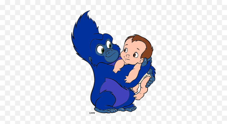 Baby Gorilla Tarzan Cartoon Clipart - Baby Gorilla Cartoon Png,Gorilla  Cartoon Png - free transparent png images 