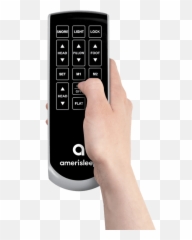A Hand Holding The Remote That Accompanies Ergo - Hand Hand Holding Remote Png,Hand Holding Gun Png