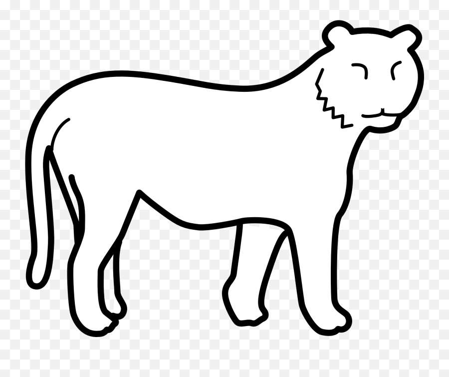 Colourless Tiger Without Stripes Free Image - Clipart Tiger Outline Png,Tiger Stripes Png
