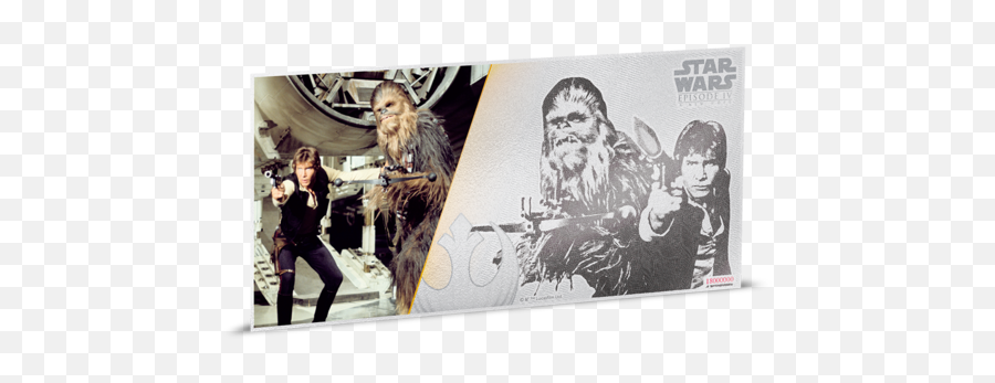 Star Wars A New Hope - Han Solo And Chewbacca 5g Silver Coin Note Star Wars Png,Chewbacca Png