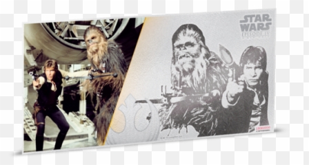 Star Wars A New Hope - Han Solo And Chewbacca 5g Silver Coin Note Star Wars Png,Chewbacca Png