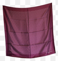 White Polka Dot Silk Kerchief 90cm - png