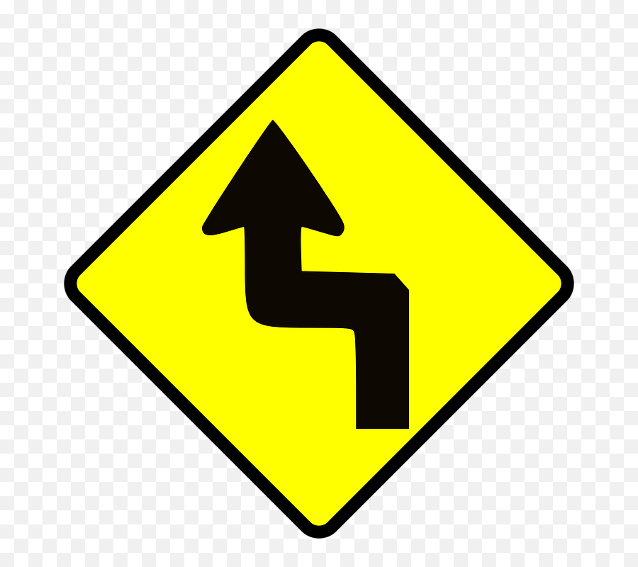 Caution Zig Zag Clip Art - Vector Clip Art Zig Zag Road Sign Png,Traffic Sign Png